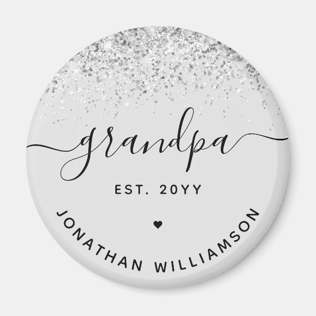 Opa Est Glitzer Confetti Custom Großoper Geschenke Magnet (Vorne)