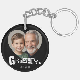 Opa Established Foto-Geschenk für Großvater Schlüsselanhänger