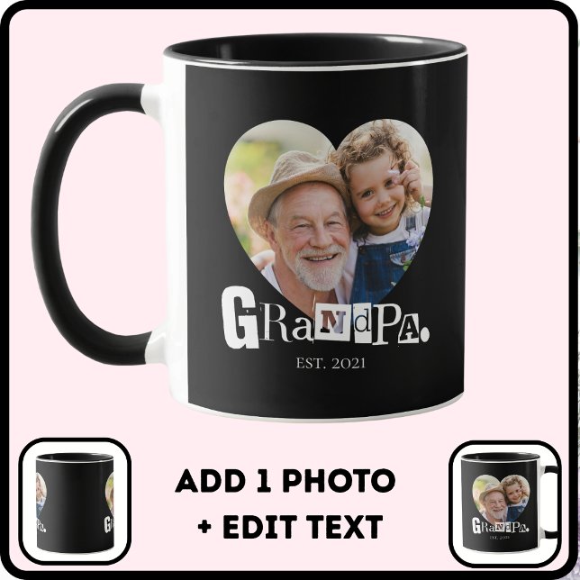 Opa Established Foto-Geschenk für Großvater Tasse (Von Creator hochgeladen)