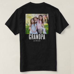 Opa Established Photo Grunge Text T-Shirt