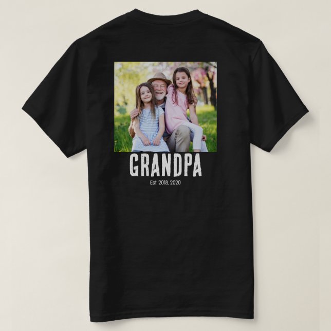 Opa Established Photo Grunge Text T-Shirt (Design Rückseite)