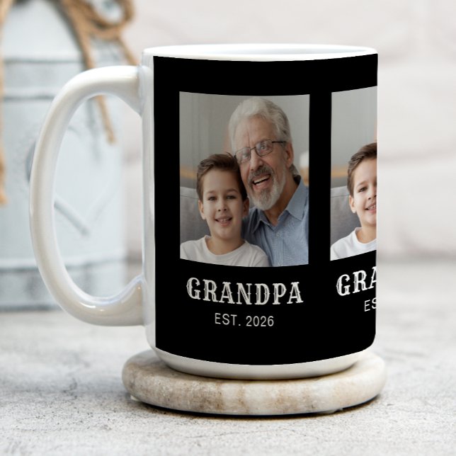 Opa Established Typography Black 3 Foto Kaffeetasse (Von Creator hochgeladen)