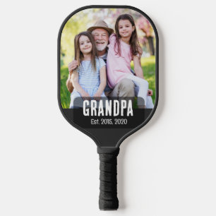 Opa Established White grunge Schrift Foto Pickleball Schläger