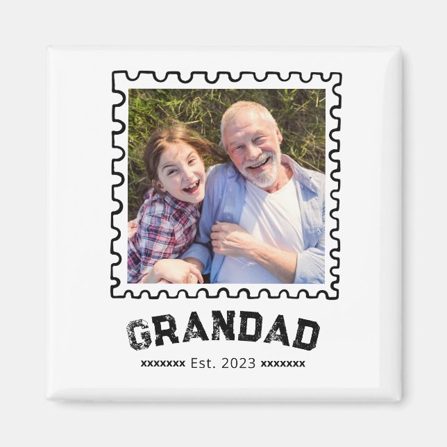 Opa Etabliert Foto-Geschenk Magnet (Vorne)