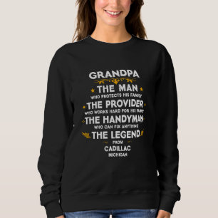 Opa Familie Zitat USA Stadt Cadillac Michigan Sweatshirt
