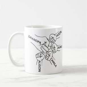 Opa Fist Bump Becher, Opa Tasse mit Namen, Gra
