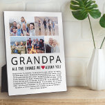 Opa Foto Collage Dinge, die wir über Sie Liebe Fotoplatte<br><div class="desc">Kompilieren Sie eine Liste von Dingen,  die Sie Liebe über Ihren Opa,  fügen Sie einige Lieblingsfotos und Sie haben einen Vatertag oder Weihnachten Geschenk wird er Schatz! Perfekt für Geburtstage und andere Familienmitglieder! filtriert</div>