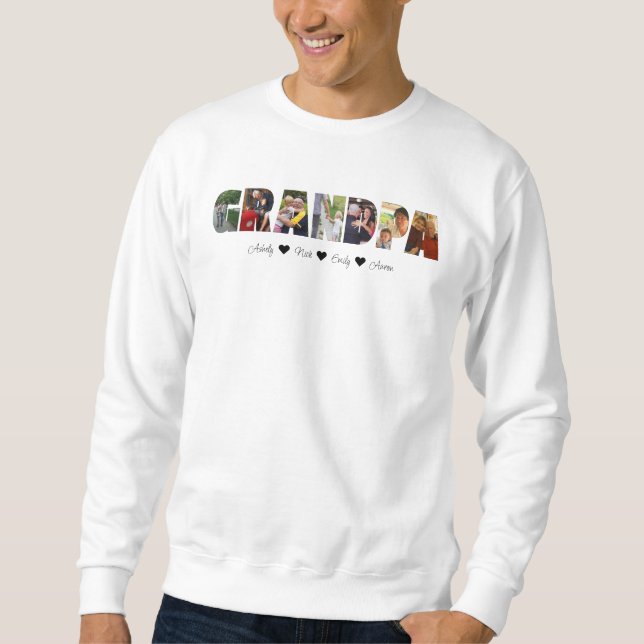 Opa Foto Collage Sweatshirt mit 7 Fotos (Vorderseite)