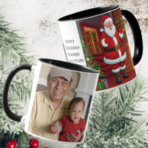 Opa Foto überrascht Santa Black, White Coffee