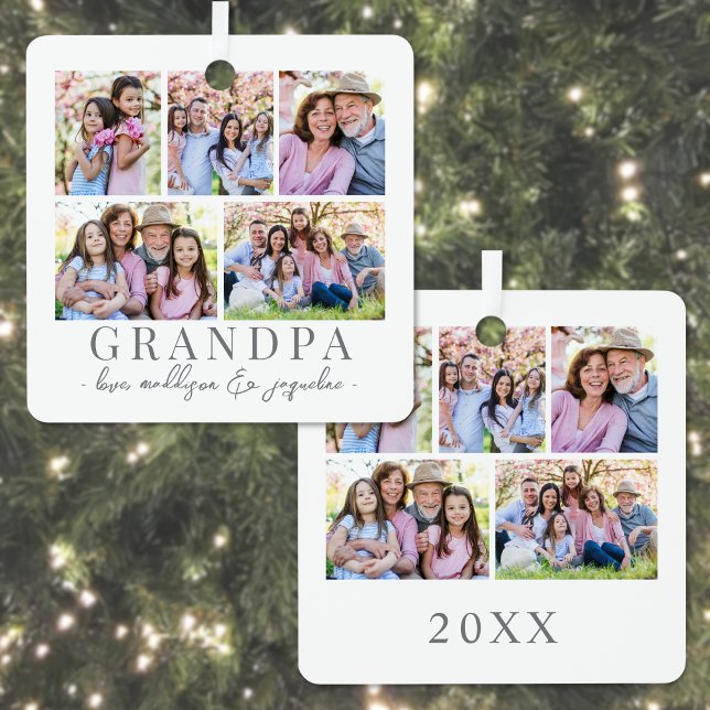 Opa Foto Weihnachten Ornament Aus Metall (Grandpa Photo Christmas Metal Ornament)