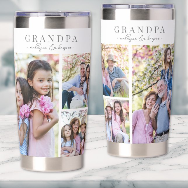 Opa-Fotocollage Thermobecher (Grandpa Photo Collage Insulated Tumbler)