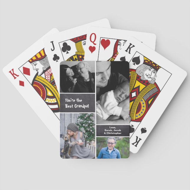 Opa für benutzerdefinierte FotoCollage Spielkarten (Rückseite)