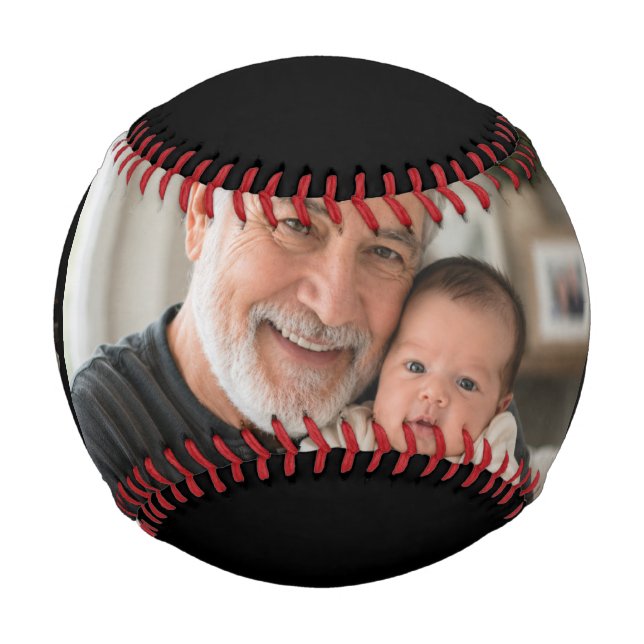 Opa gegründet 3 Foto Schwarz Baseball (Vorderseite)