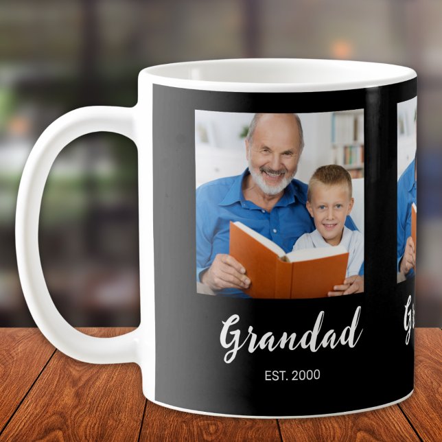 Opa gegründet 3 Foto Schwarze Kaffeetasse (Von Creator hochgeladen)