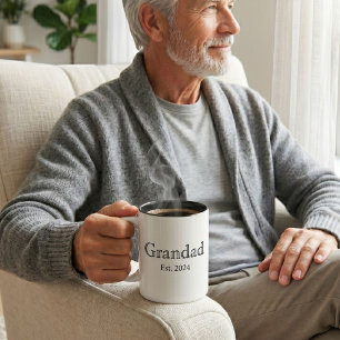 Opa gegründet Black Bold Minimal  Zweifarbige Tasse