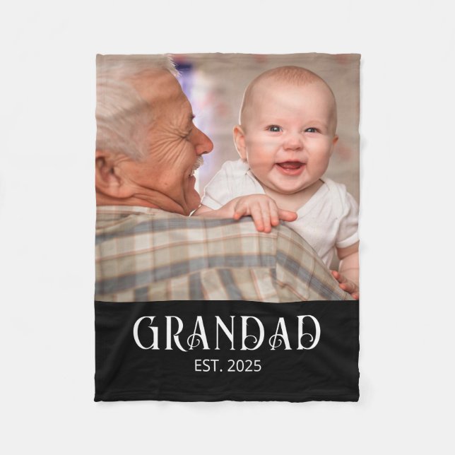 Opa gegründet Foto-Geschenk Fleecedecke (Vorderseite)