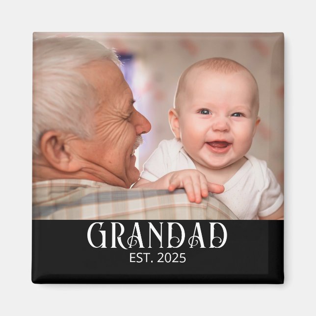 Opa gegründet Foto Magnet (Vorne)