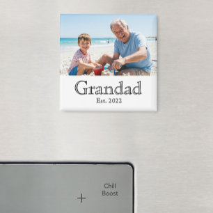 Opa gegründet Foto Schwarz Fett Minimal Magnet