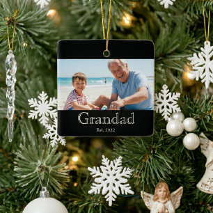 Opa gegründet Foto Weiß Fett Minimaler Text Keramikornament