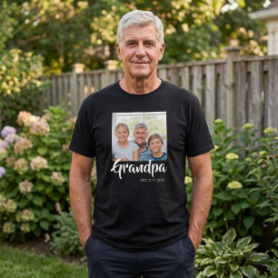 Opa Gegründet Schrift Foto T-Shirt