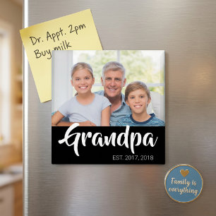 Opa gegründetes Foto Großelterntag Geschenk Magnet