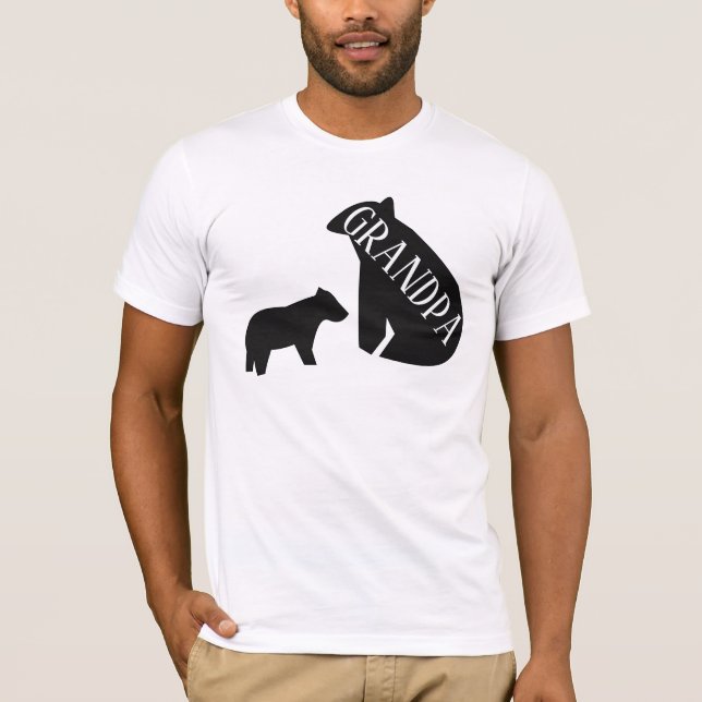 Opa Geometrischer Bär und Krübe Monochrome T-Shirt (Vorderseite)