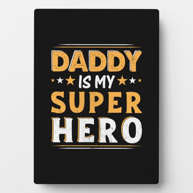 Opa-Geschenk | Daddy ist mein Super-Held Fotoplatte (Vorderseite)