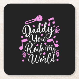 Opa-Geschenk Daddy You Rock My World Rechteckiger Pappuntersetzer