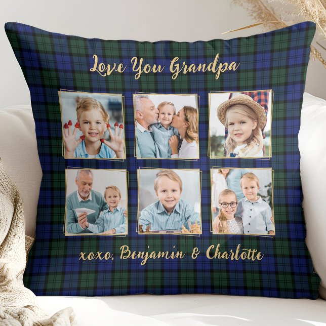 Opa Geschenk für individuelle Fotoreise Kariert Kissen (Von Creator hochgeladen)