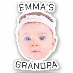 Opa-Geschenk, individuelles BabyGesicht, Foto-Gesc Aufkleber