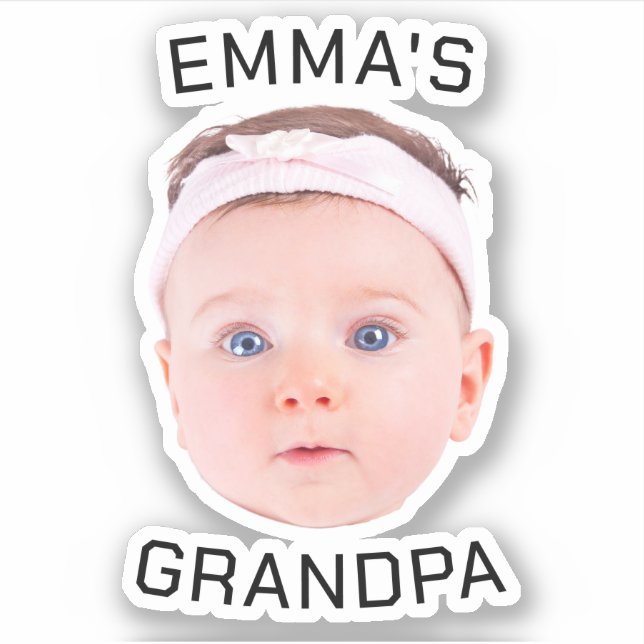 Opa-Geschenk, individuelles BabyGesicht, Foto-Gesc Aufkleber (Vorderseite)