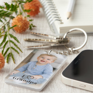 Opa-Geschenk Personalisiertes Foto und Text  Schlüsselanhänger