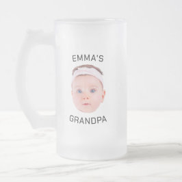 Opa-Geschenk-Tasse, Custom Baby Face, Foto-Geschen Mattglas Bierglas