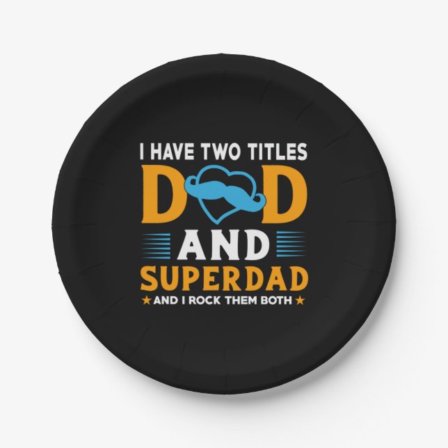 Opa-Geschenk | Vater und Super-Vater Pappteller (Vorderseite)