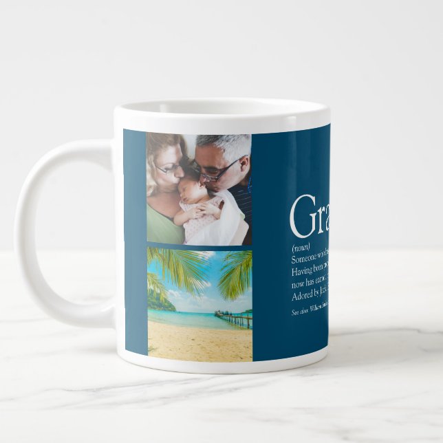 Opa Grandad Papa Definition FotoCollage Jumbo-Tasse (Links)