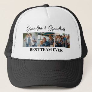 Opa & Grandkids Bestes Team je Custom 3 Fotos Truckerkappe