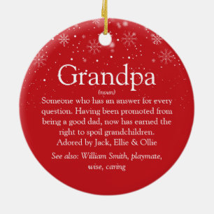 Opa Großvater Papa Definition Weihnachten Keramik Ornament