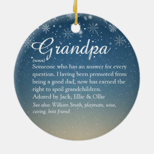 Opa Großvater Pops Definition Foto Weihnachten Keramik Ornament