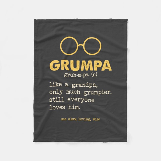 Opa - Grumpa - Definition Fleecedecke (Vorderseite)