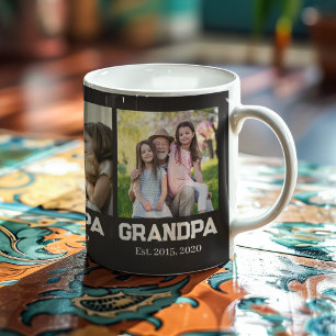 Opa gründete schwarze einfache Schrift 3 Foto Kaffeetasse