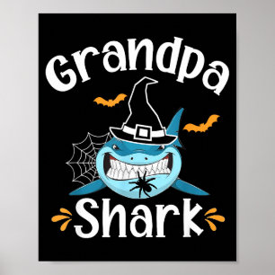 Opa-Hai lustige Halloween-Opa-Ankündigung Poster