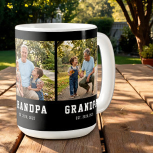 Opa hat Bold Modern Schwarz 3 Foto gegründet Kaffeetasse