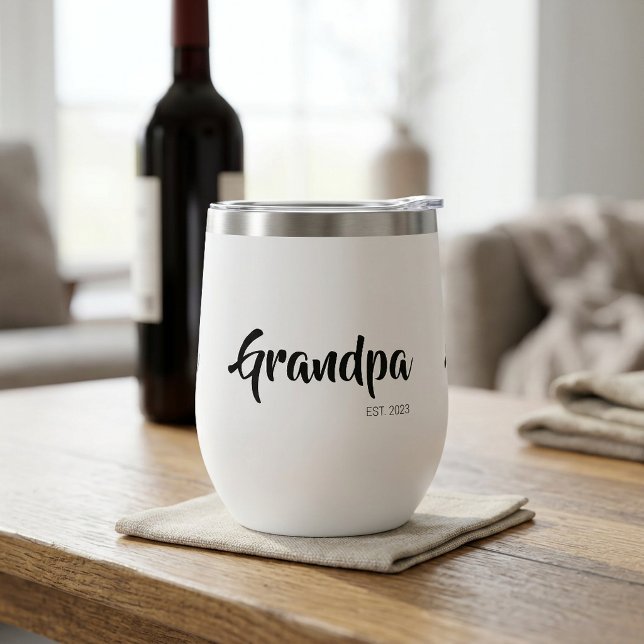 Opa hat ein einfaches Geschenk für den Großvater e (Grandpa Established Simple Gift for Grandfather Thermal Wine Tumbler)