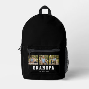 Opa hat kühnes modernes Schwarz 3 Foto etabliert Bedruckter Rucksack
