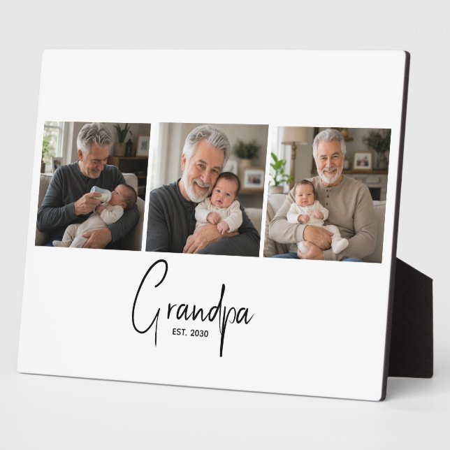 Opa hat Modernes Skript 3 Foto eingerichtet Fotoplatte (Seite)
