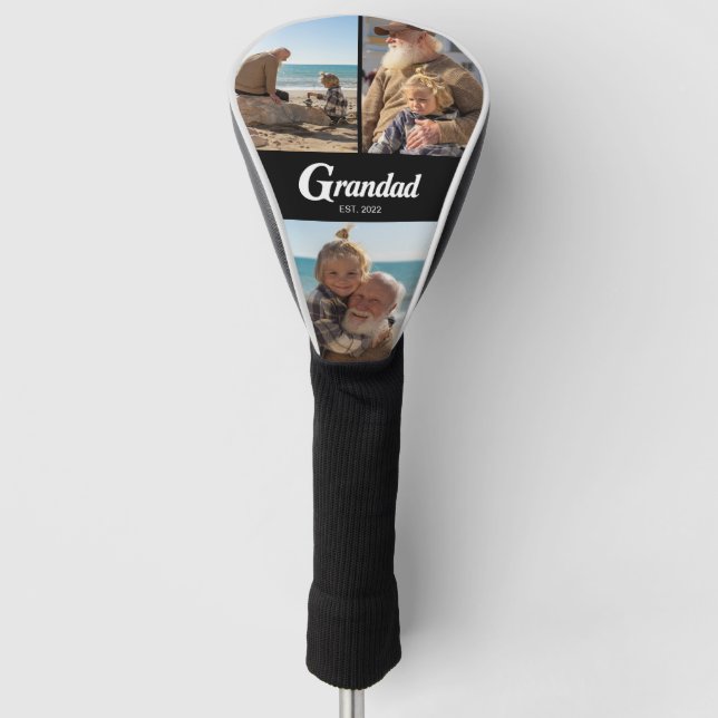 Opa hat modernes Skript 3 Foto eingerichtet Golf Headcover (Vorderseite)