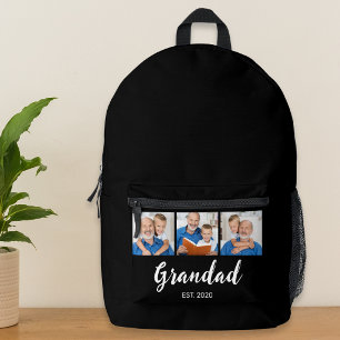 Opa hat modernes Skript 3 Foto Schwarz eingerichte Bedruckter Rucksack