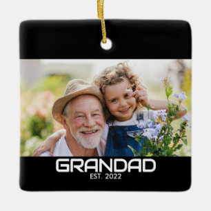 Opa hat Schwarz Weiß Fett Foto erstellt Keramikornament