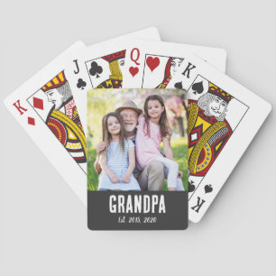 Opa hat Weiß Grunge Schrift Foto eingerichtet Spielkarten