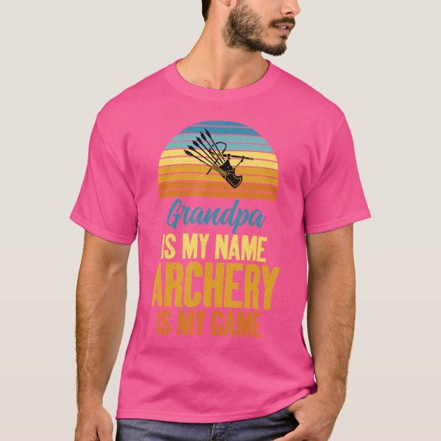 Opa ist mein Name Bogenschütze mein Game Arche Opa T-Shirt (Vorderseite)